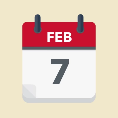 Calendar icon showing 7th February