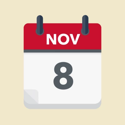 Calendar icon showing 8th November