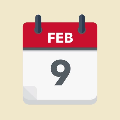 Calendar icon showing 9th February