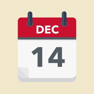 Calendar icon showing 14th December