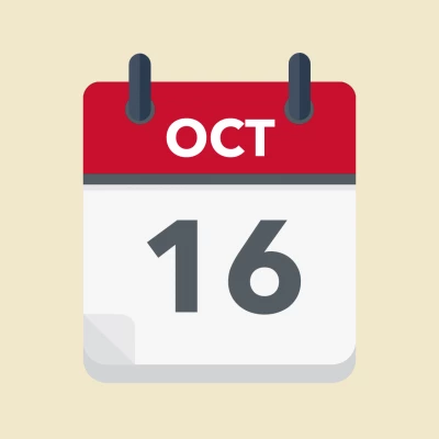 Calendar icon showing 16th October