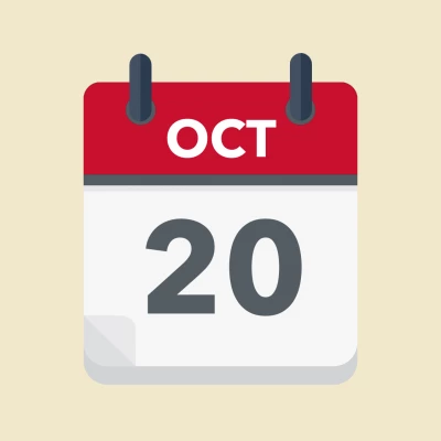Calendar icon showing 20th October