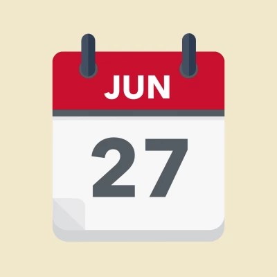 Calendar icon showing 27th June